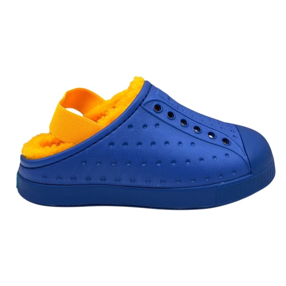 Native Jefferson Toddler Boys Slip-On Cozy Clogs Size 10 Blue-Yellow Warm‎ Shoes